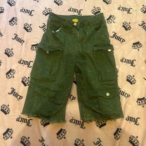 Green Cargo Shorts